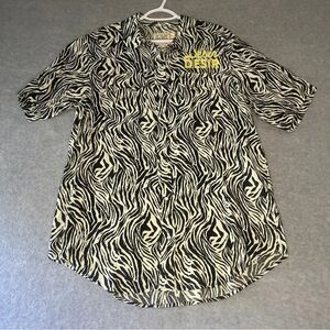 Sandrine Rose X Free People Women’s‎ Zebra Stripe Pearl Snap Button Up S.S New M